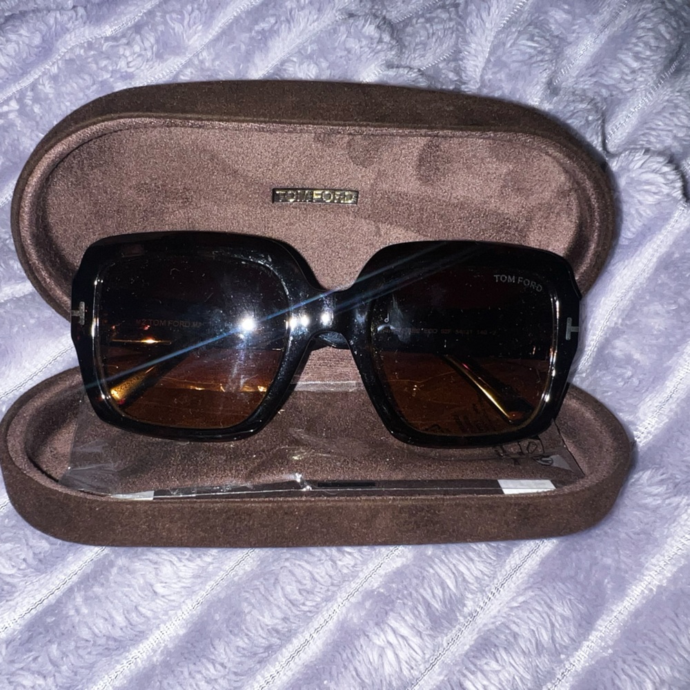 Tom Ford Black Sunglasses with Brown Tint